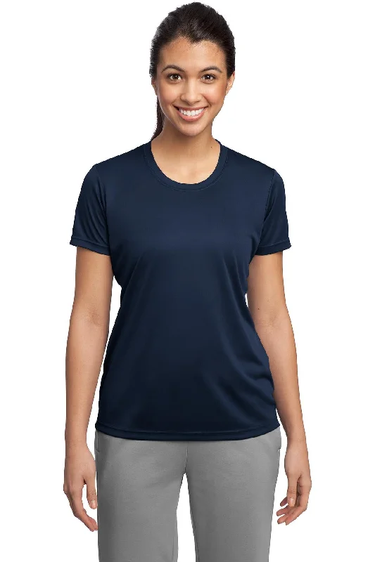 Sport-Tek Ladies PosiCharge Competitor Tee LST350 True Navy Notch Collar Peter Pan Collar Cowl Neck