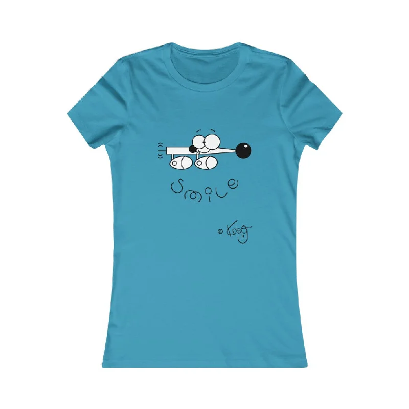 Wiener Dog Smile,Women's Favorite Tee Collared T-Shirt Boat Neck A-Line